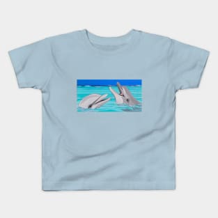 happy dolphins Kids T-Shirt